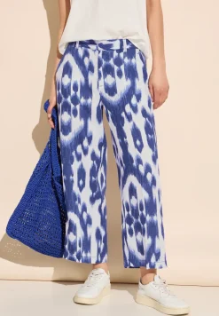Pantalon en lin 7/8 à imprimé