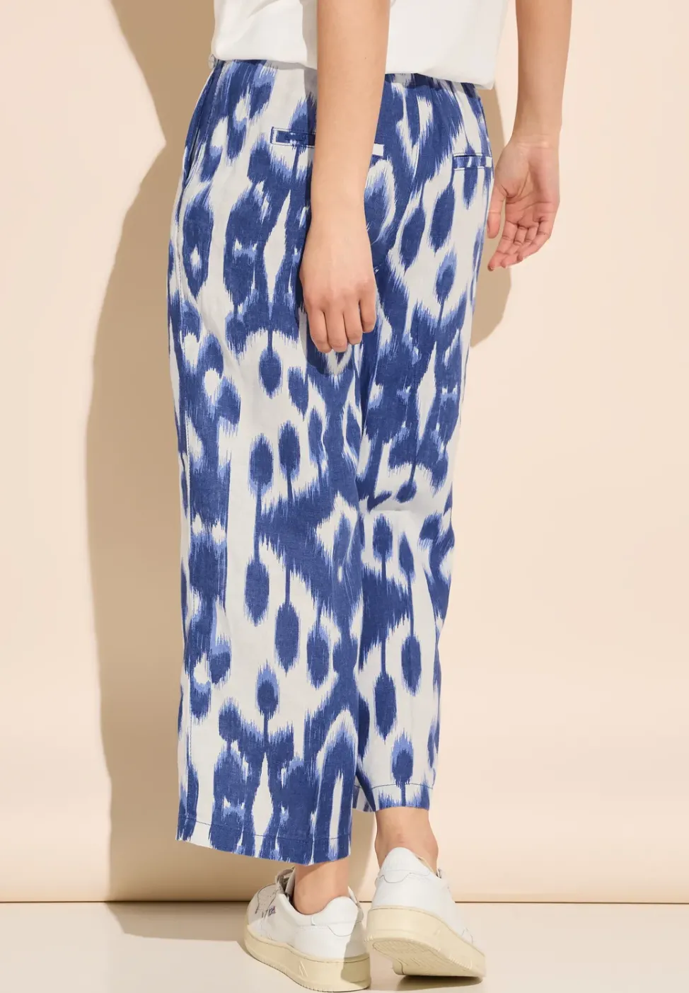 Pantalon en lin 7/8 à imprimé