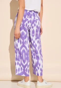 Pantalon en lin 7/8 à imprimé