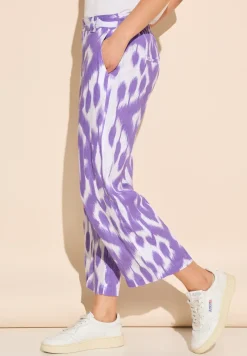 Pantalon en lin 7/8 à imprimé