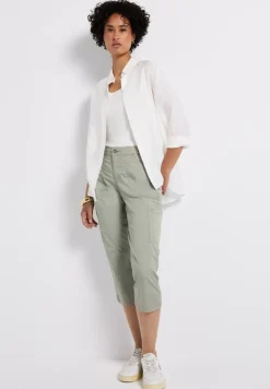 Pantalon 3/4 en satin avec poches