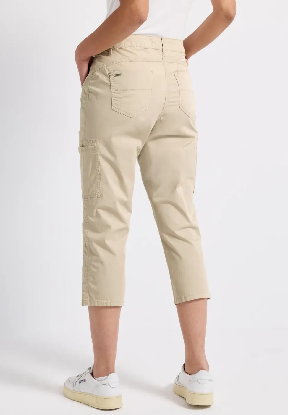 Pantalon 3/4 en satin avec poches