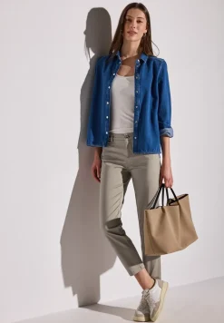 Pantalon en satin, coupe décontractée