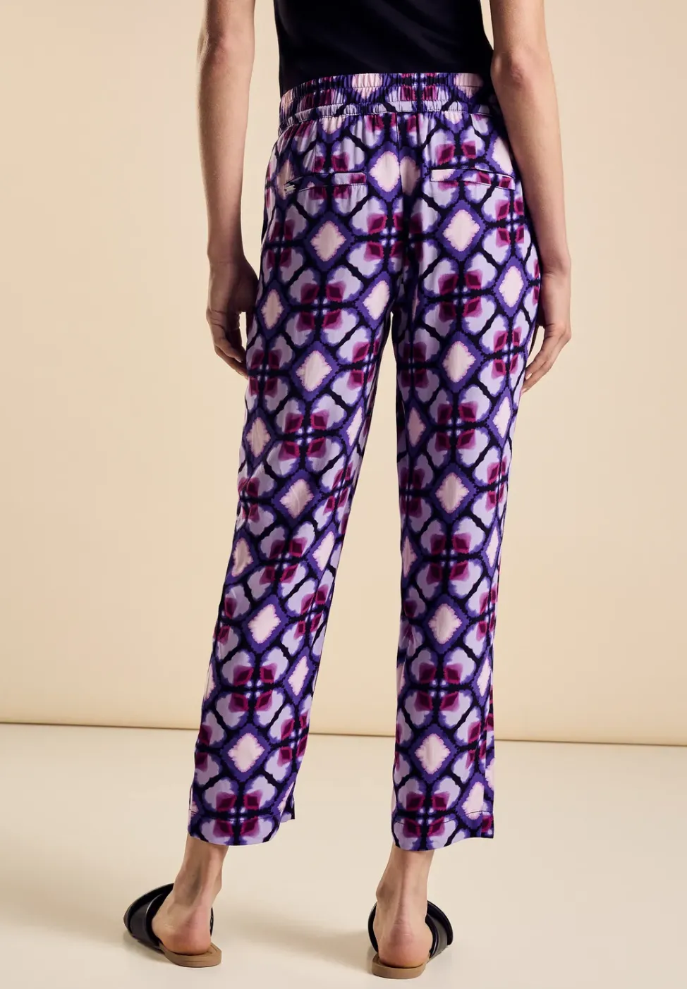 Pantalon en viscose à imprimé