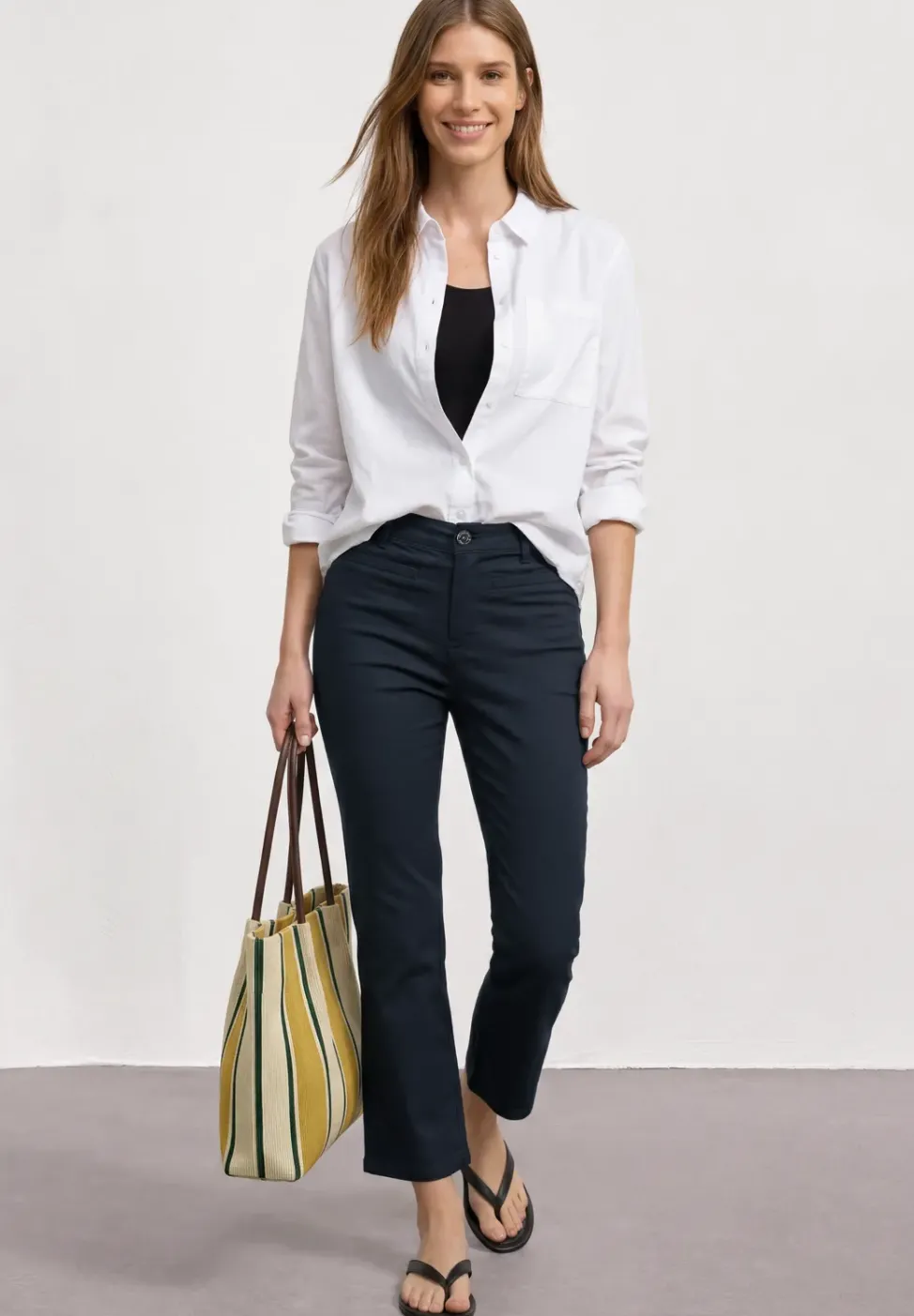 Pantalon 3/4 Flared Leg en coupe casual