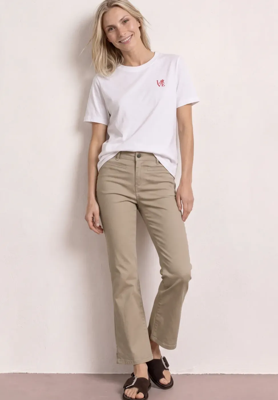 Pantalon 3/4 Flared Leg en coupe casual