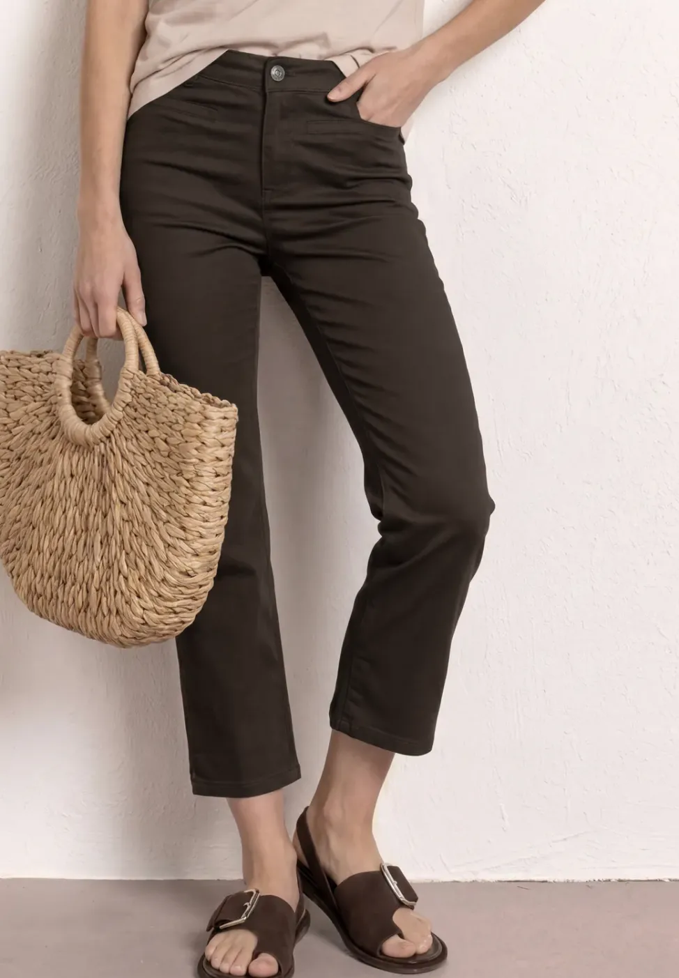 Pantalon 3/4 Flared Leg en coupe casual