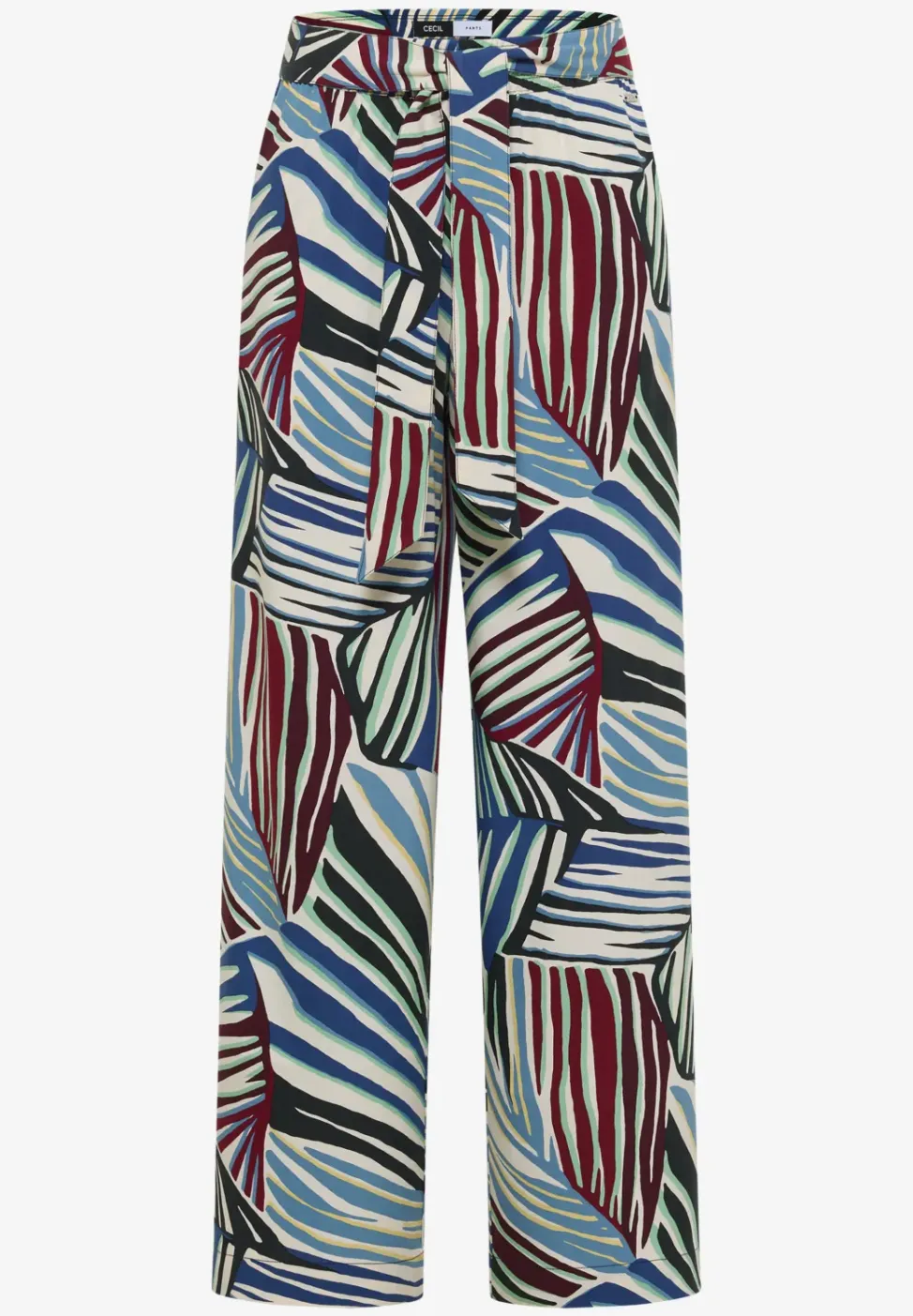 Pantalon à jambes larges avec imprimé et détail de ceinture