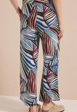 Pantalon à jambes larges avec imprimé et détail de ceinture
