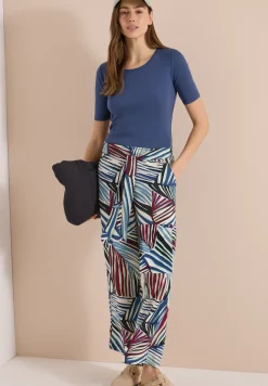 Pantalon à jambes larges avec imprimé et détail de ceinture