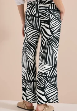 Pantalon à jambes larges avec imprimé et détail de ceinture