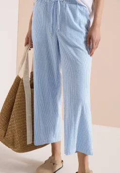 Pantalon jambes larges en qualité seersucker