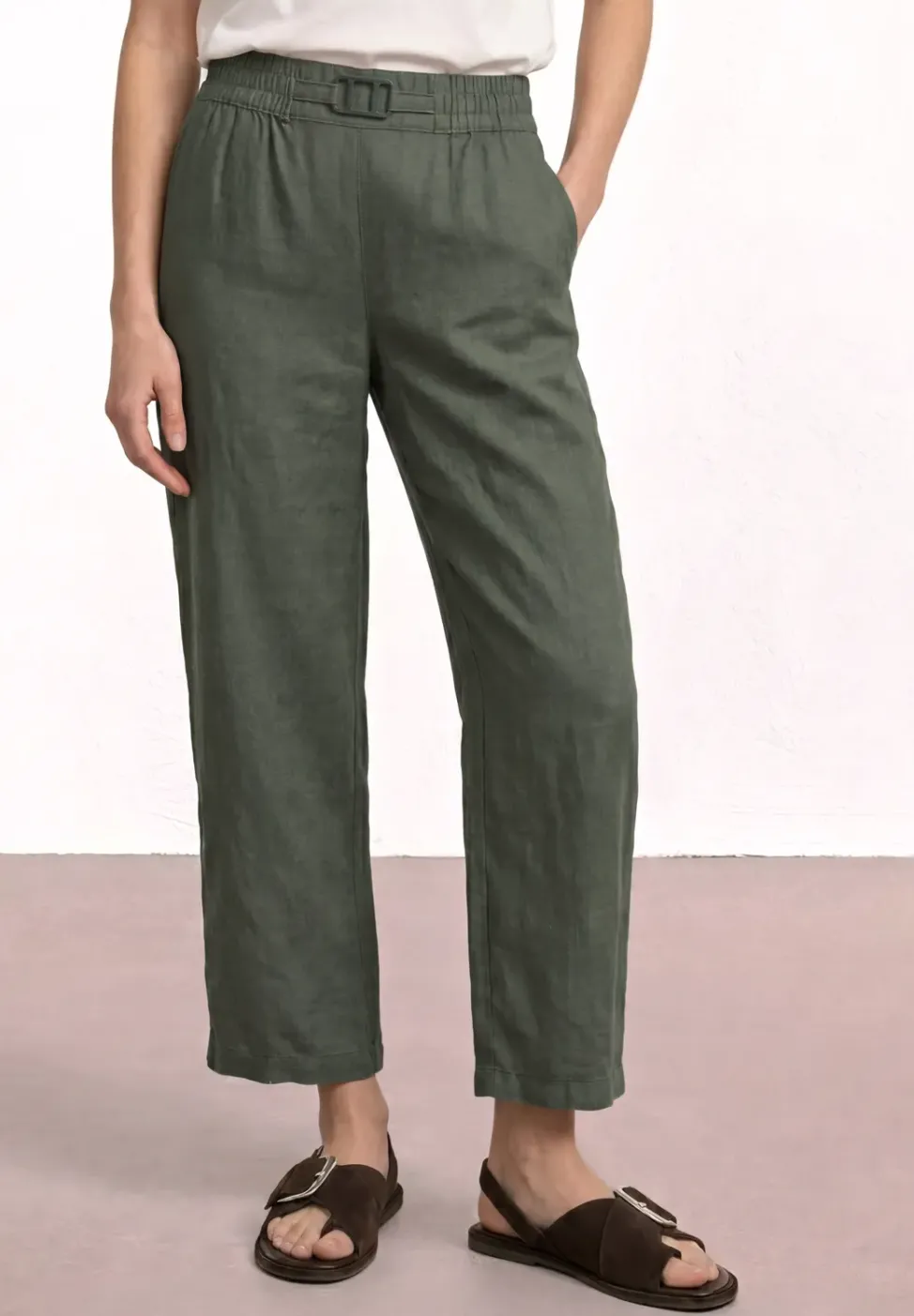 Pantalon large en lin, coupe loose