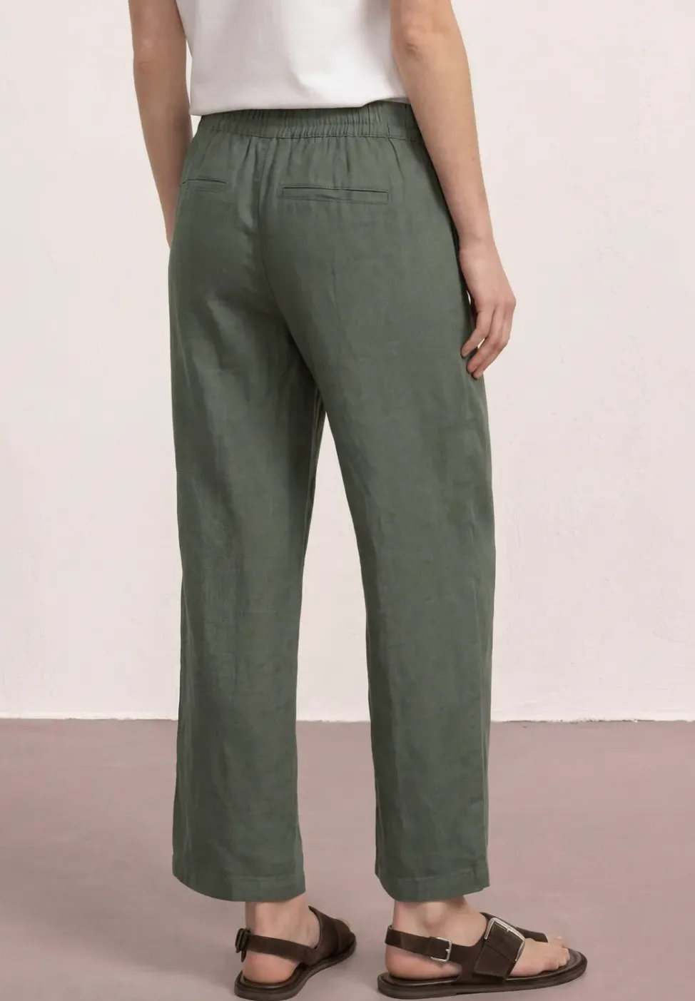 Pantalon large en lin, coupe loose