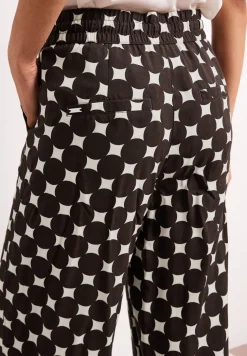 Pantalon large taille haute imprimé