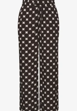 Pantalon large taille haute imprimé