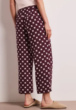 Pantalon large taille haute imprimé