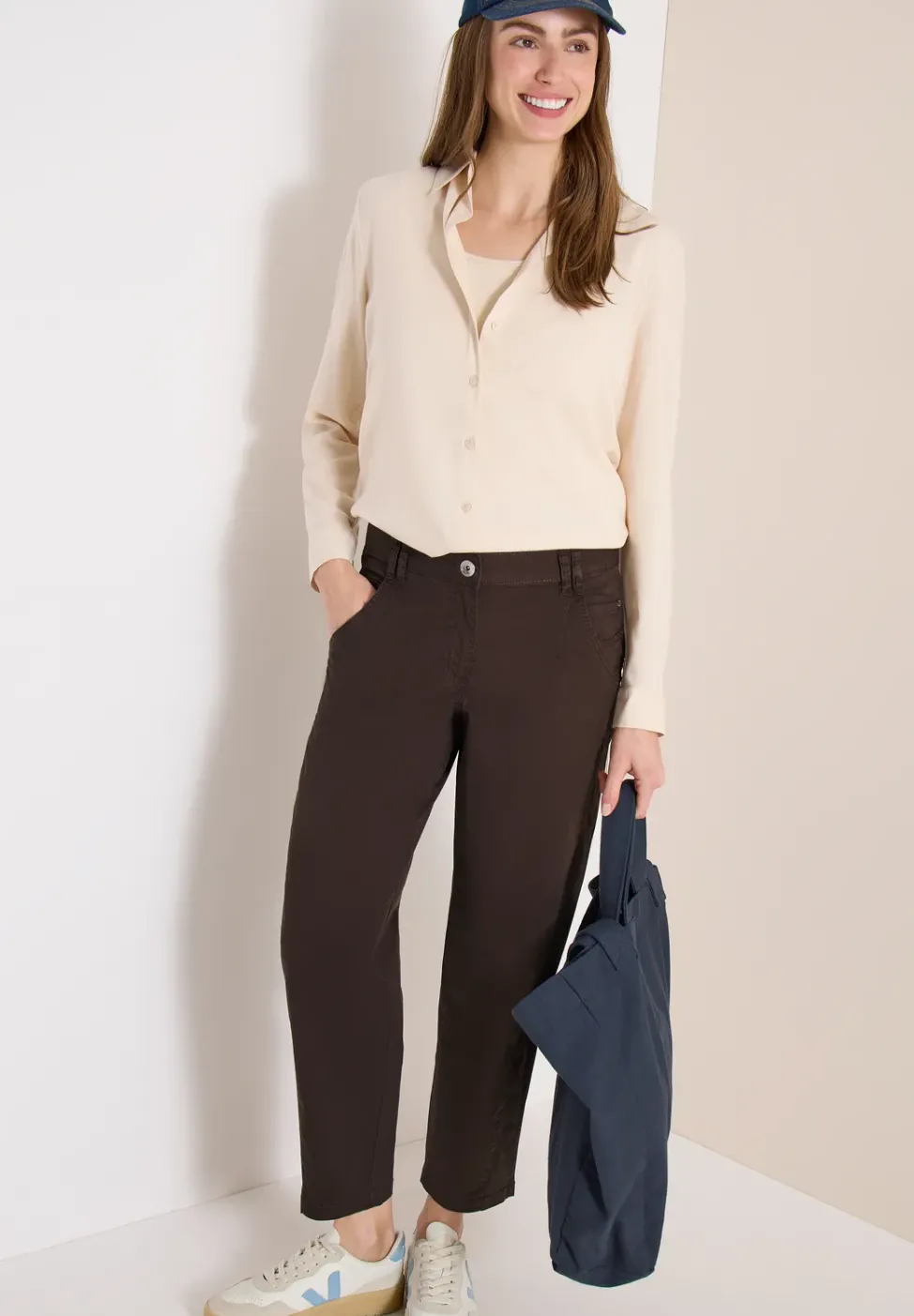 Pantalon Mid Waist Barrel Leg à coupe décontractée