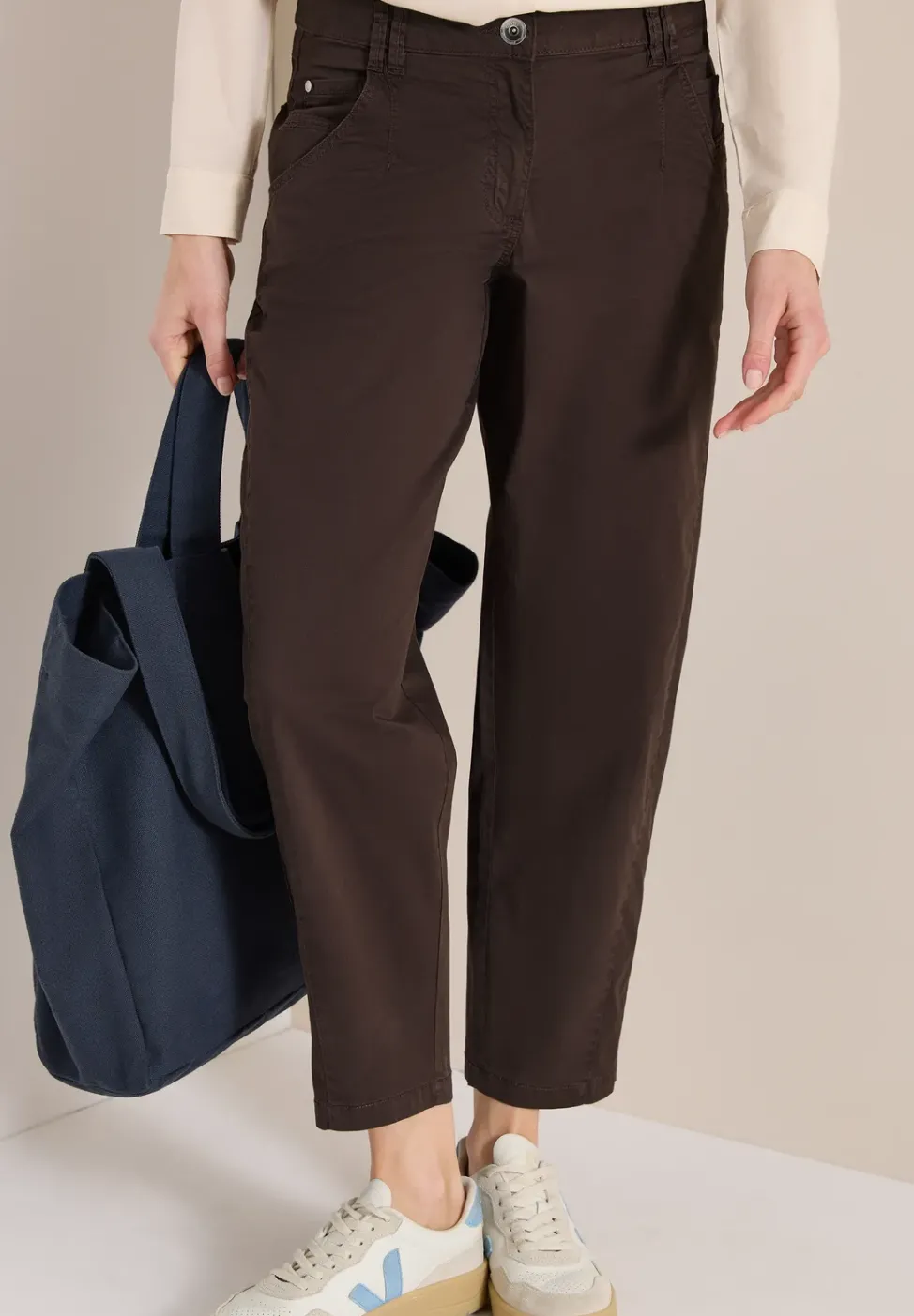 Pantalon Mid Waist Barrel Leg à coupe décontractée