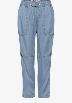 Pantalon Mid Waist Slim Leg au look délavé