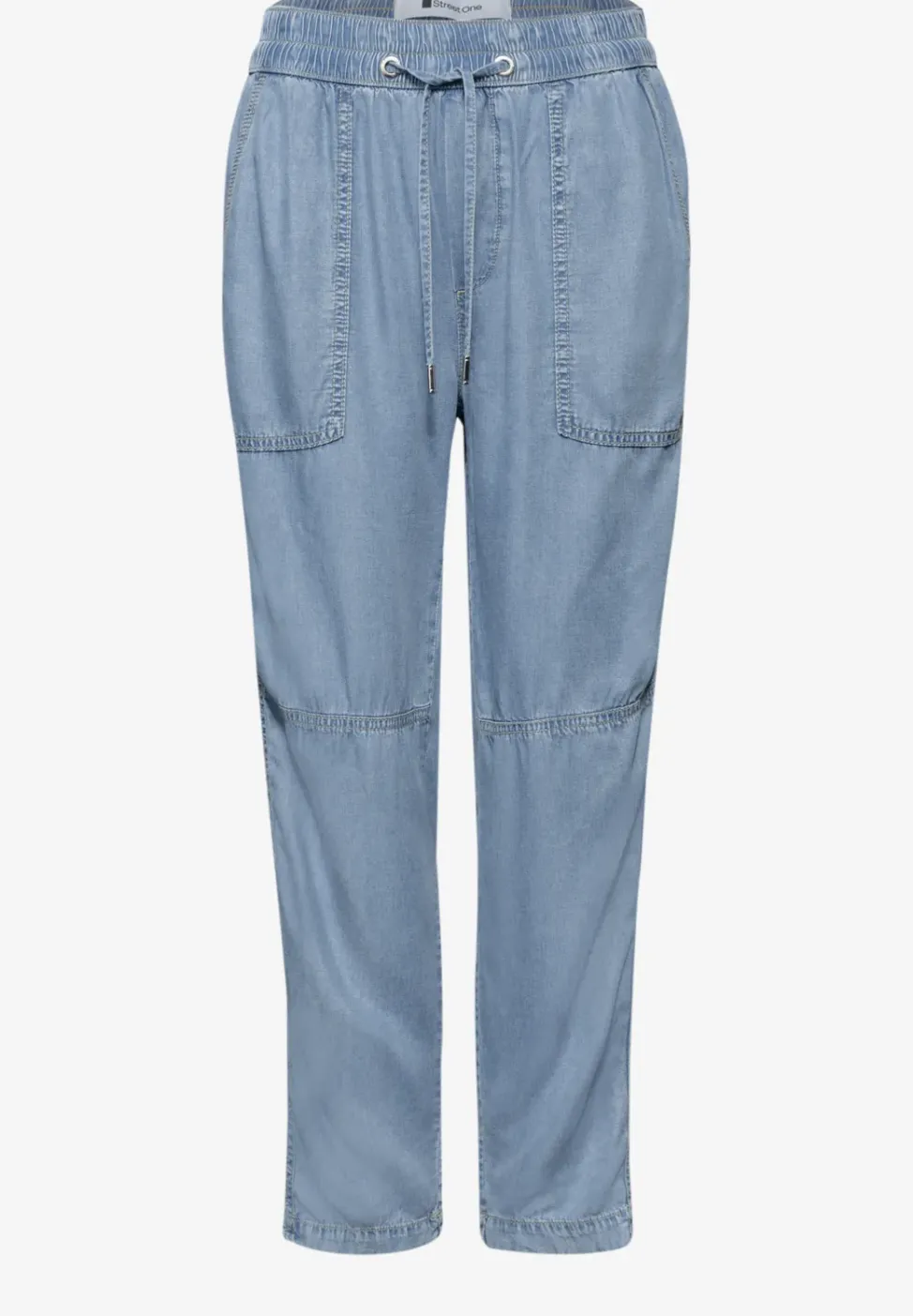 Pantalon Mid Waist Slim Leg au look délavé