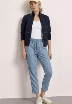 Pantalon Mid Waist Slim Leg au look délavé
