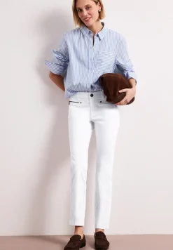 Pantalon Mid Waist Slim Leg en satin