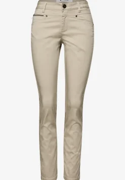 Pantalon Mid Waist Slim Leg en satin
