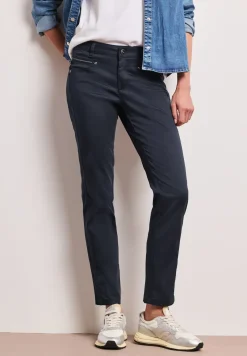 Pantalon Mid Waist Slim Leg en satin