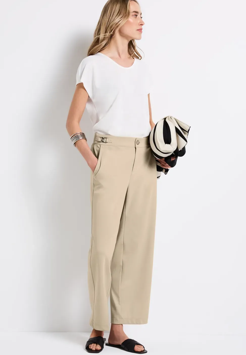 Pantalon piqué Straight Legs