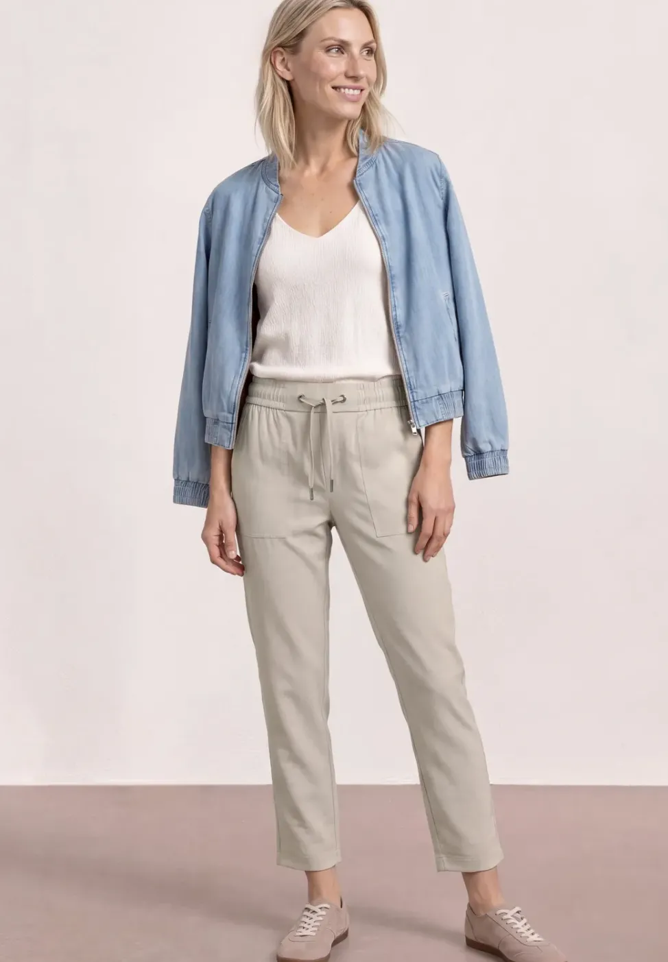 Pantalon Slim Legs à l'aspect mélangé