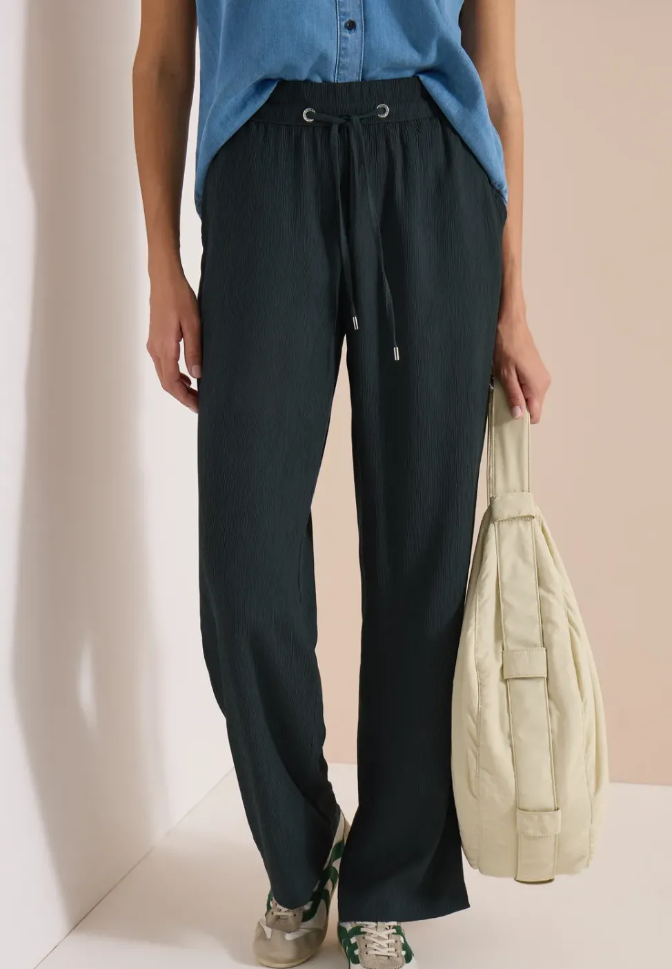 Pantalon taille haute Straight Leg en coupe loose