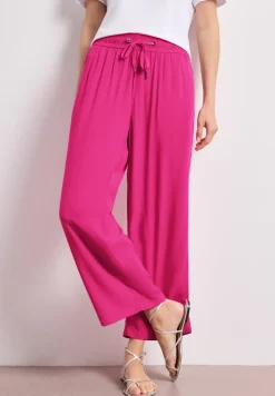 Pantalon taille haute wide leg coupe décontractée