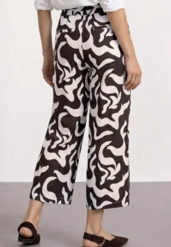 Pantalon 7/8 taille mi-haute wide leg imprimé