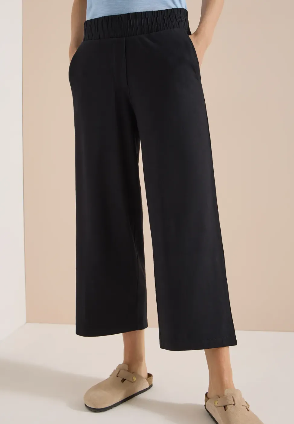 Pantalon 3/4 Wide Leg en Casual Fit