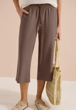 Pantalon 3/4 wide leg en coupe décontractée