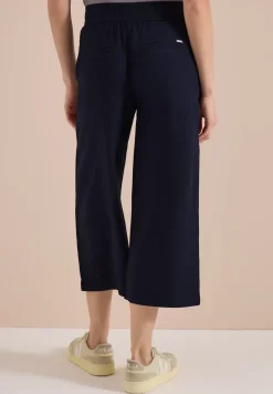 Pantalon 3/4 wide leg en coupe décontractée
