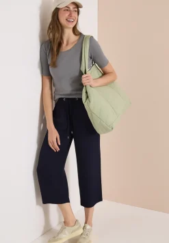 Pantalon 3/4 wide leg en coupe décontractée