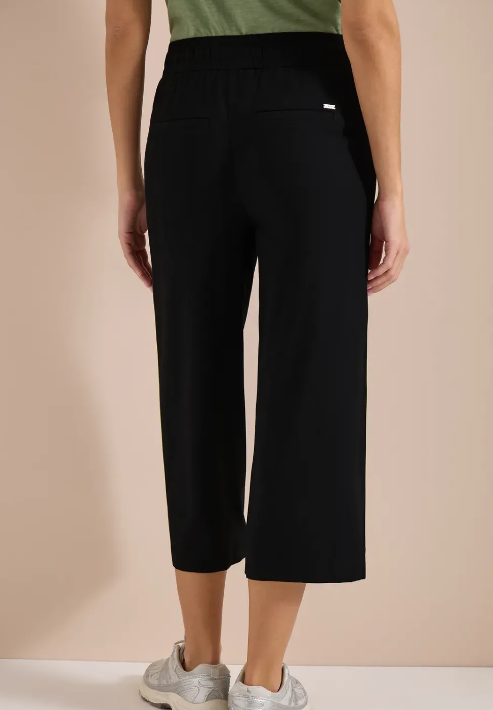 Pantalon 3/4 wide leg en coupe décontractée