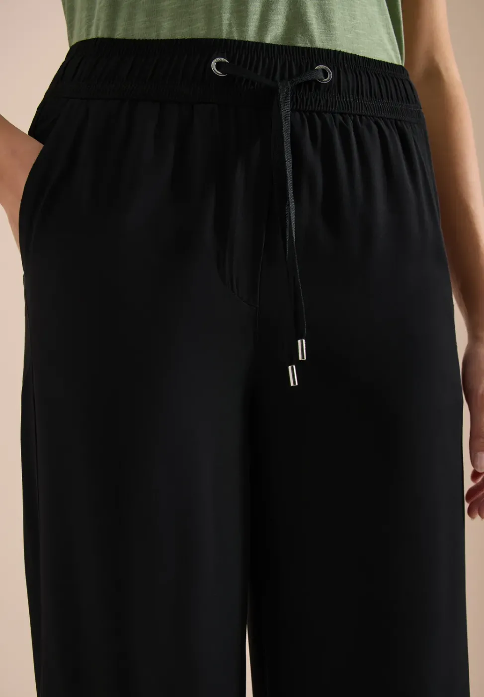 Pantalon 3/4 wide leg en coupe décontractée