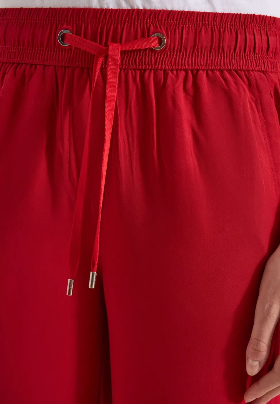 Pantalon 3/4 wide leg en coupe décontractée