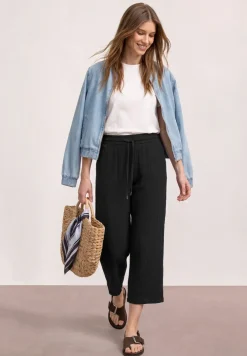 Pantalon wide leg en mousseline coupe décontractée