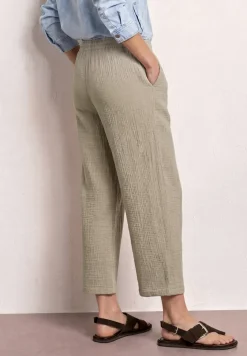 Pantalon wide leg en mousseline coupe décontractée