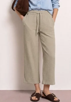 Pantalon wide leg en mousseline coupe décontractée