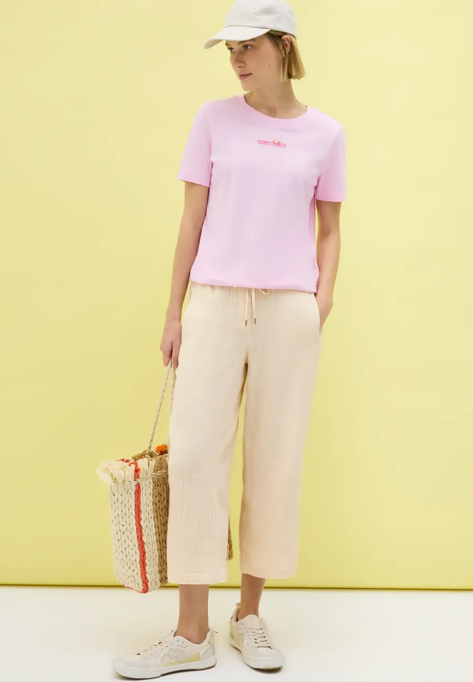 Pantalon 3/4 Wide Leg Musselin