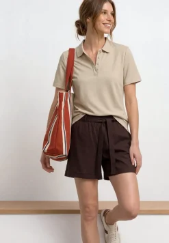 Polo à manches courtes en maille côtelée