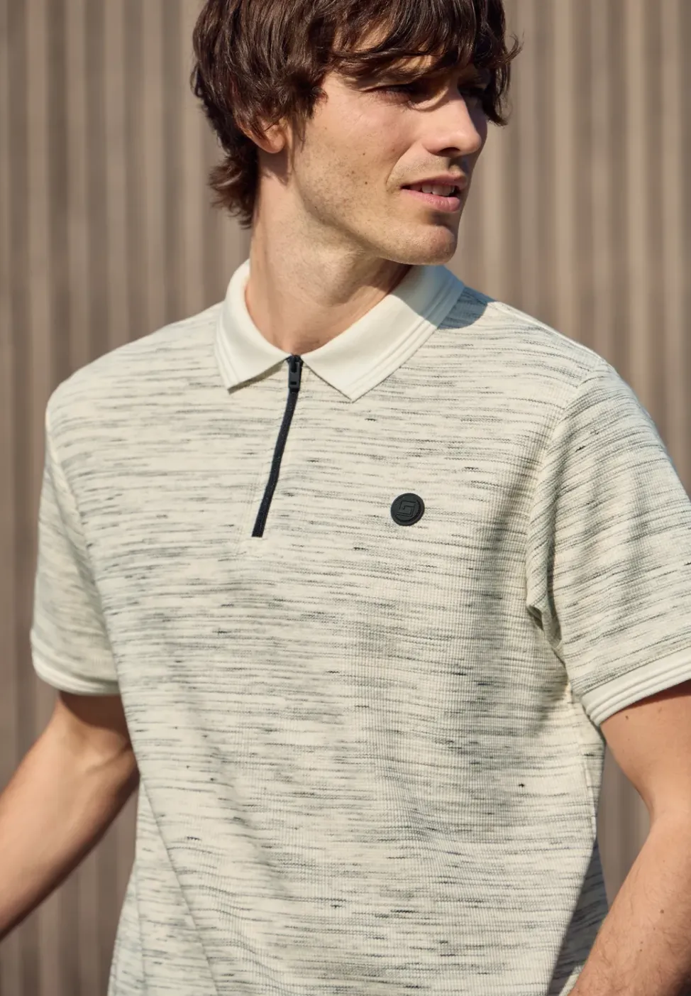 Polo à manches courtes au look space-dye