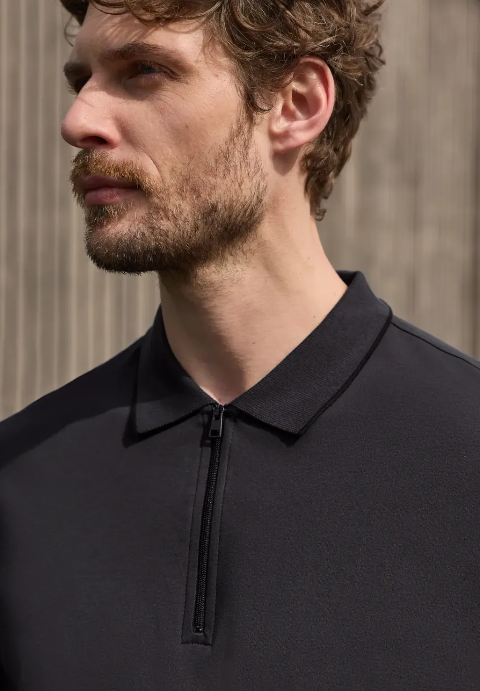 Polo à manches courtes avec fermeture zip