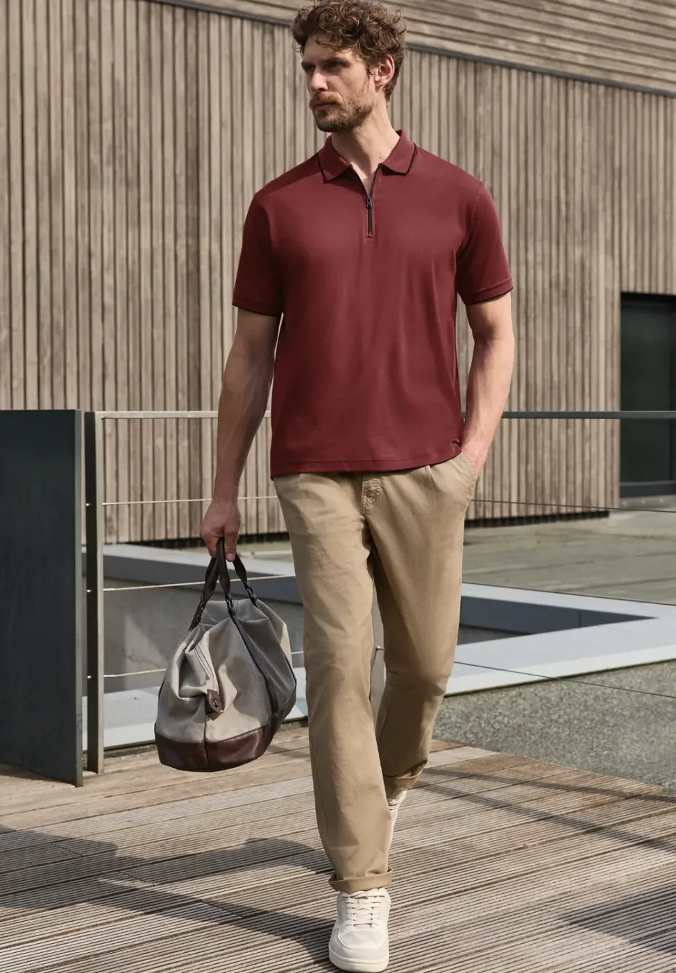 Polo à manches courtes avec fermeture zip