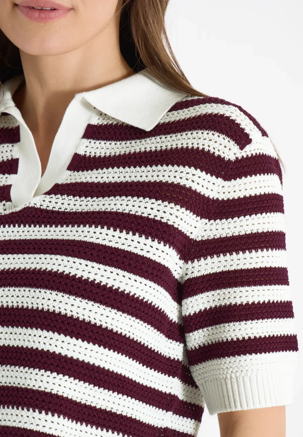 Polo à manches courtes en crochet